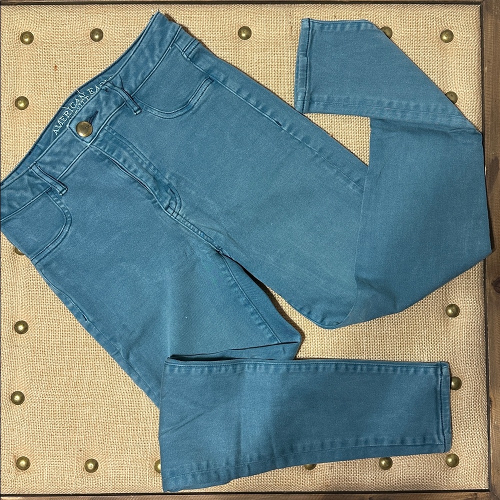American Eagle Teal Sky High Jeggings